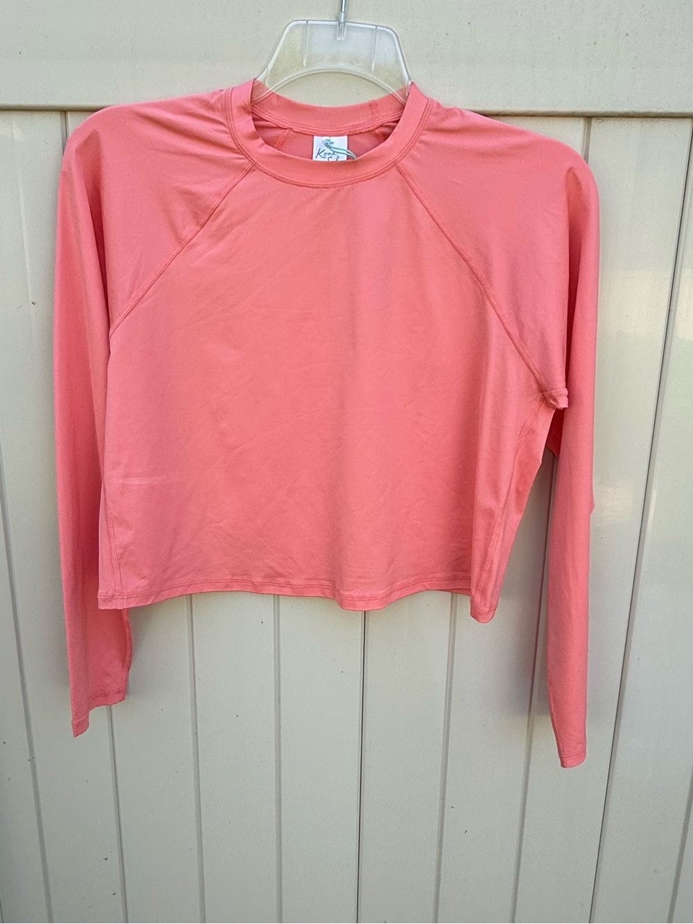 Size L Kona Sol Women's Coral Long Sleeve Rash Guard Top NEW